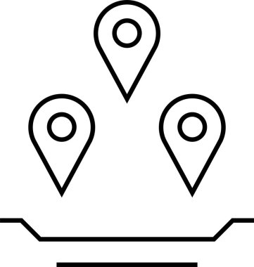 Konum simgesi. Yönlendirme simgesi. Harita Simgesi, Vektör İllüstrasyonu