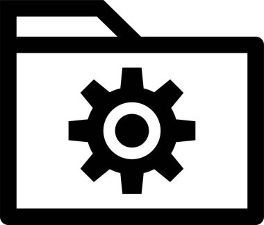 Bilgisayar dizininin basit simgesi, vektör illüstrasyonu