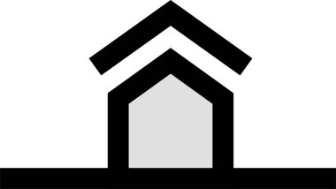 Basit emlak konsepti simgesi, vektör illüstrasyonu