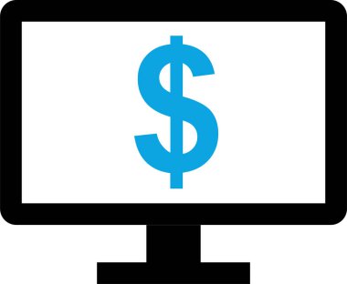 Çevrimiçi ekran parasının basit simgesi, vektör çizimi