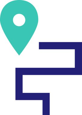 Konum simgesi. Yönlendirme simgesi. Harita Simgesi, Vektör İllüstrasyonu