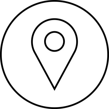 Konum simgesi. Yönlendirme simgesi. Harita Simgesi, Vektör İllüstrasyonu