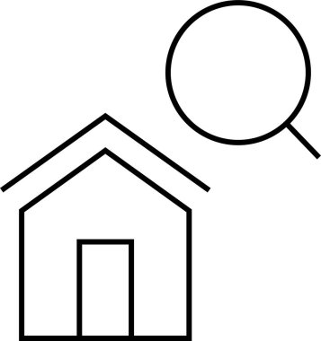 Basit emlak konsepti simgesi, vektör illüstrasyonu