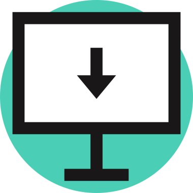 kullanıcı arayüzü indirme ok simgesi, vektör illüstrasyonu