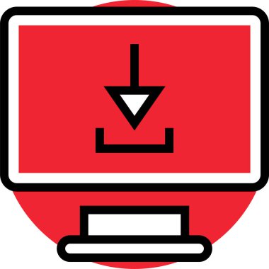 kullanıcı arayüzü indirme ok simgesi, vektör illüstrasyonu