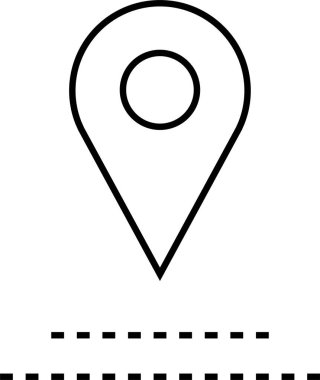 Konum simgesi. Yönlendirme simgesi. Harita Simgesi, Vektör İllüstrasyonu