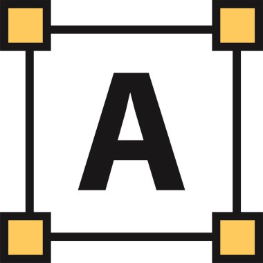 Metin ve vektör illüstrasyonunun basit simgesi