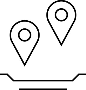 Konum simgesi. Yönlendirme simgesi. Harita Simgesi, Vektör İllüstrasyonu