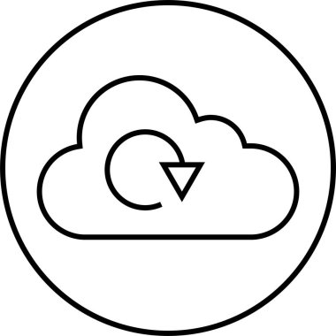 Bulut. Web simgesi basit illüstrasyon