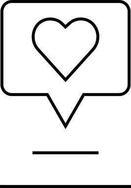 Aziz Valentine İletiler ikonu vektör illüstrasyonu