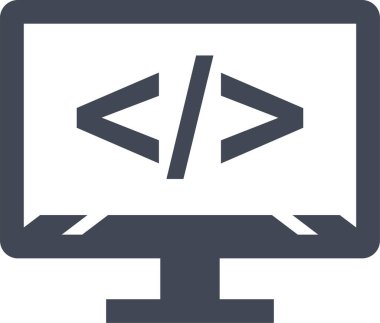 Web Geliştirme Simgesi. Simge programlanıyor. Yazılım Dev Simgesi, Vektör illüstrasyonu
