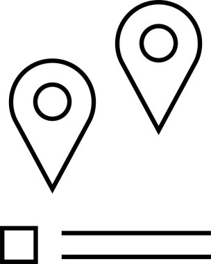 Konum simgesi. Yönlendirme simgesi. Harita Simgesi, Vektör İllüstrasyonu