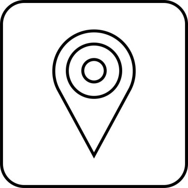 Konum simgesi. Yönlendirme simgesi. Harita Simgesi, Vektör İllüstrasyonu