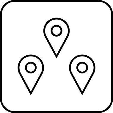 Konum simgesi. Yönlendirme simgesi. Harita Simgesi, Vektör İllüstrasyonu