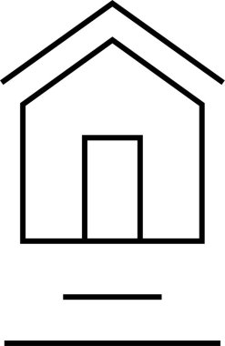 Basit emlak konsepti simgesi, vektör illüstrasyonu