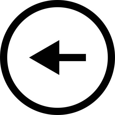 Basit arka ok simgesi, vektör illüstrasyonu