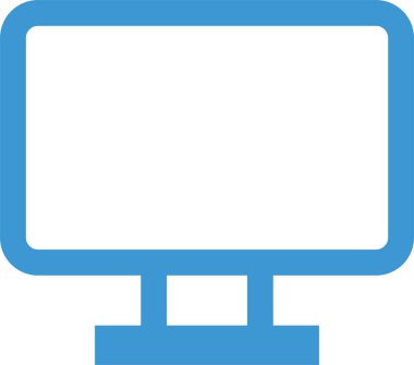 Basit pc bilgisayar simgesi, vektör illüstrasyonu