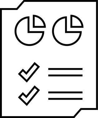 iş raporu, mali rapor simgesi, vektör illüstrasyonu