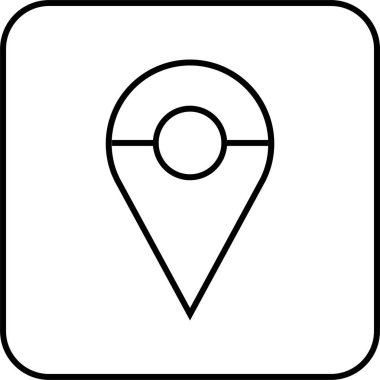 Konum simgesi. Yönlendirme simgesi. Harita Simgesi, Vektör İllüstrasyonu