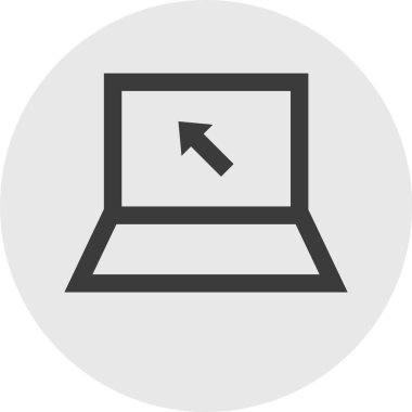 Basit dizüstü bilgisayar simgesi, vektör illüstrasyonu