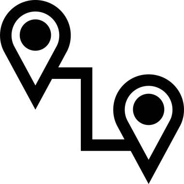 Konum simgesi. Yönlendirme simgesi. Harita Simgesi, Vektör İllüstrasyonu