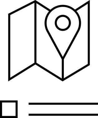 Konum simgesi. Yönlendirme simgesi. Harita Simgesi, Vektör İllüstrasyonu