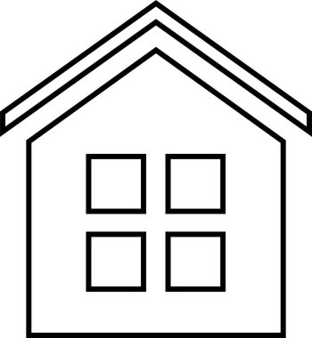 Basit emlak konsepti simgesi, vektör illüstrasyonu