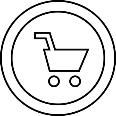 Basit e-ticaret konsepti simgesi, vektör illüstrasyonu