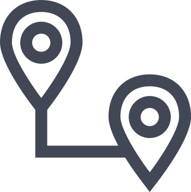 Konum simgesi. Yönlendirme simgesi. Harita Simgesi, Vektör İllüstrasyonu