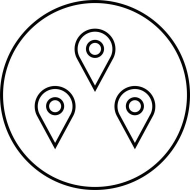 Konum simgesi. Yönlendirme simgesi. Harita Simgesi, Vektör İllüstrasyonu