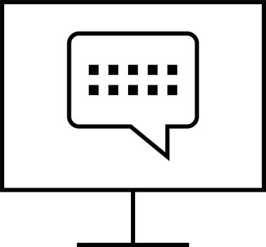 SMS ve Metin konuşma ikonu vektör illüstrasyonu