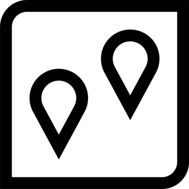 Konum simgesi. Yönlendirme simgesi. Harita Simgesi, Vektör İllüstrasyonu