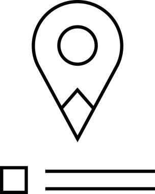 Konum simgesi. Yönlendirme simgesi. Harita Simgesi, Vektör İllüstrasyonu