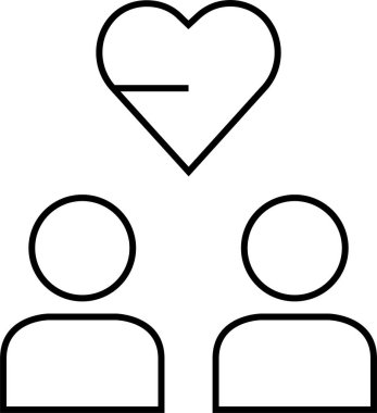 Aziz Valentine İletiler ikonu vektör illüstrasyonu