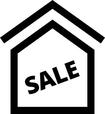 Basit emlak konsepti simgesi, vektör illüstrasyonu