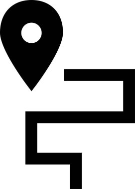 Konum simgesi. Yönlendirme simgesi. Harita Simgesi, Vektör İllüstrasyonu