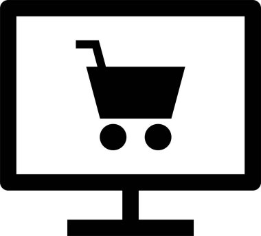 Basit alışveriş konsepti simgesi, vektör illüstrasyonu