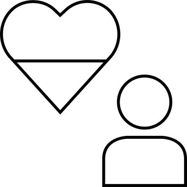 Aziz Valentine İletiler ikonu vektör illüstrasyonu