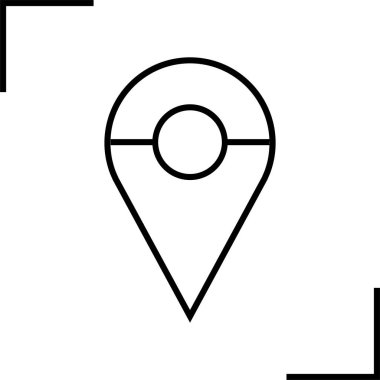 Konum simgesi. Yönlendirme simgesi. Harita Simgesi, Vektör İllüstrasyonu