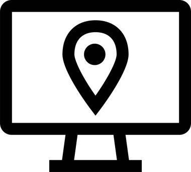 Basit pc bilgisayar simgesi, vektör illüstrasyonu