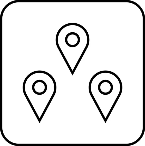 Ikona Umístění Navigační Ikona Ikona Mapy Vektorová Ilustrace — Stockový vektor