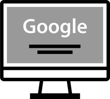 Basit pc bilgisayar simgesi, vektör illüstrasyonu