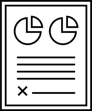 iş raporu, mali rapor simgesi, vektör illüstrasyonu