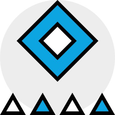 Bir üçgen simgesinin vektör illüstrasyonu