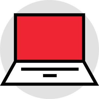 Basit pc bilgisayar simgesi, vektör illüstrasyonu