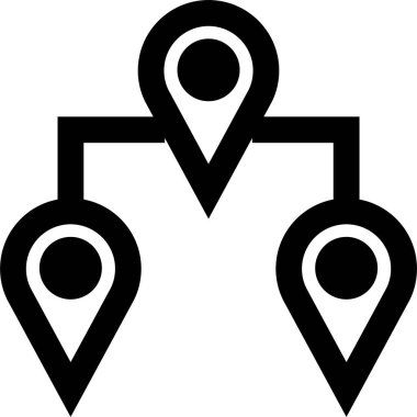 Konum simgesi. Yönlendirme simgesi. Harita Simgesi, Vektör İllüstrasyonu