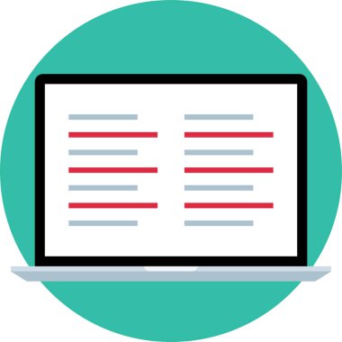 Basit dizüstü bilgisayar simgesi, vektör illüstrasyonu