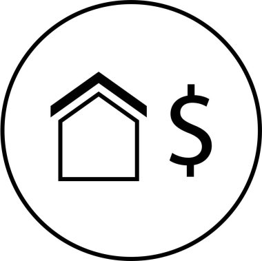 Basit emlak konsepti simgesi, vektör illüstrasyonu