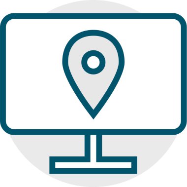 Konum simgesi. Yönlendirme simgesi. Harita Simgesi, Vektör İllüstrasyonu