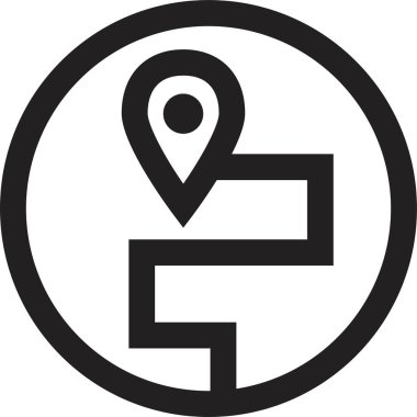 Konum simgesi. Yönlendirme simgesi. Harita Simgesi, Vektör İllüstrasyonu